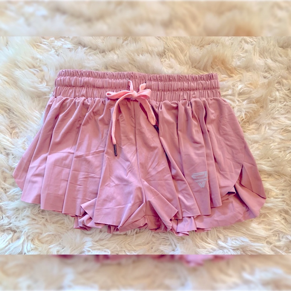 Transcend Now Pink Flowy Fitness Gym Shorts